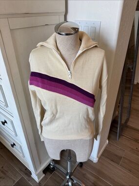 Vintage Snuggler S/M wool blend 1/4 zip ski sweater